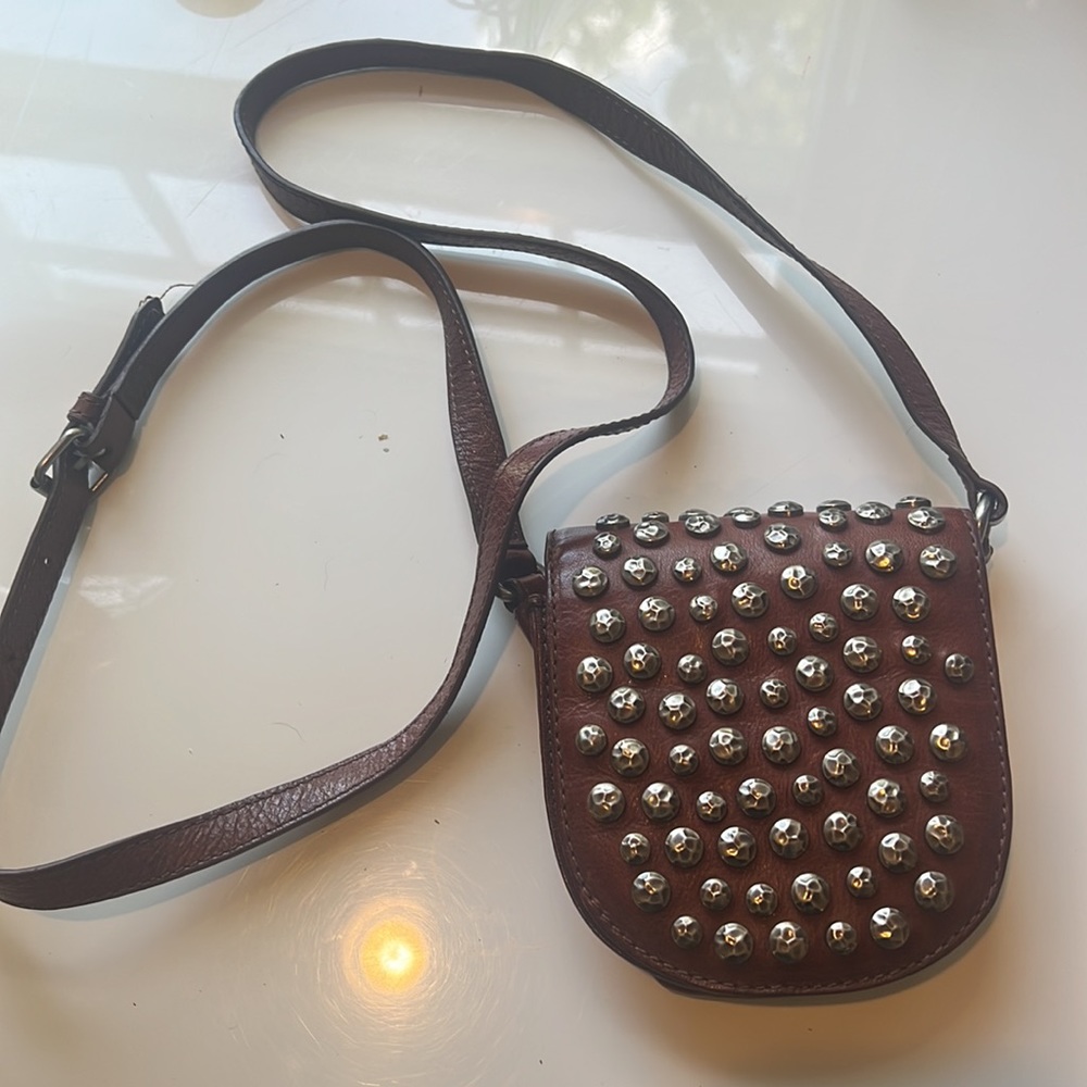 Rebecca minkoff bag! Brown leather silver studs - Picture 2 of 6